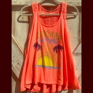 Girls Neon Sunshine Beachy Tank Top